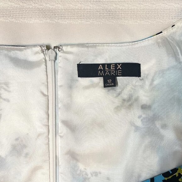 Alex Marie‎ Floral Sheath Dress Square Neckline Cap Sleeve Size 12 EUC - Picture 4 of 14